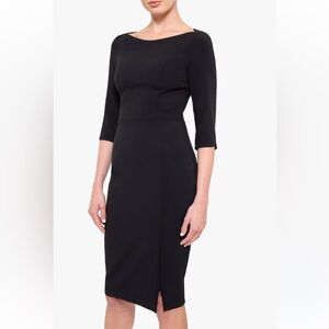 Black Halo Marissa Boatneck Sheath Dress in black, Size 10 EUC